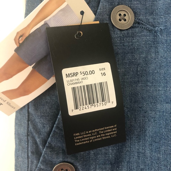NWT The Limited Denim Chambray shorts - Picture 4 of 5